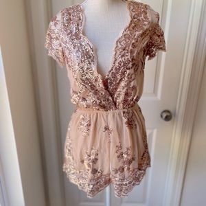 Rose gold romper